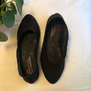 Sketchers Memory Foam Black Flats